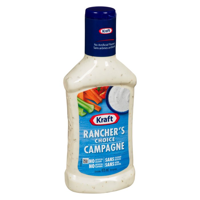 Kraft - classic ranch nutrition facts per serving