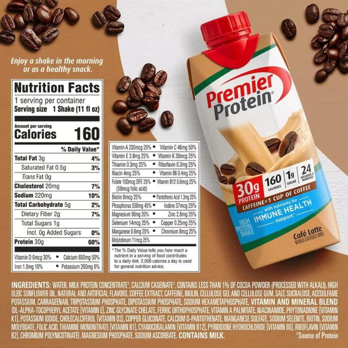 Premier protein shake nutrition facts