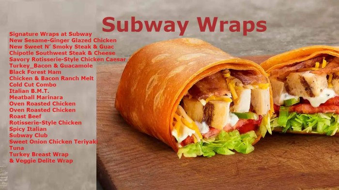 Subway wrap nutrition facts