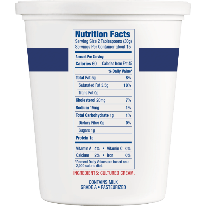 Sour cream nutrition facts