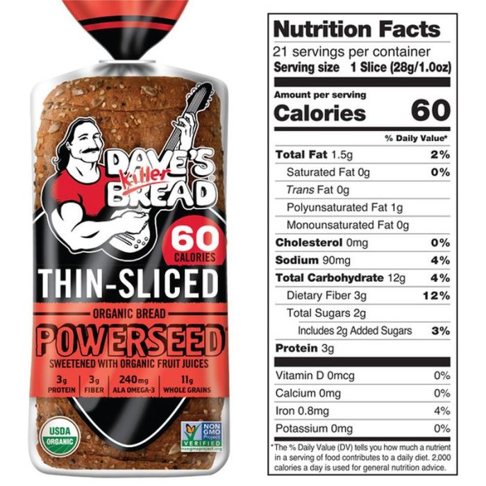 Dave's killer bread nutrition facts